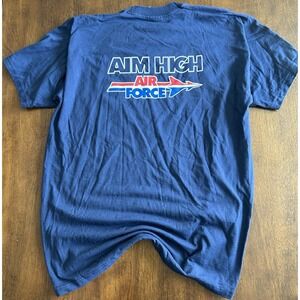 Vintage Air Force Aim High 90s Graphic T Shirt Men's Size Xl Blue